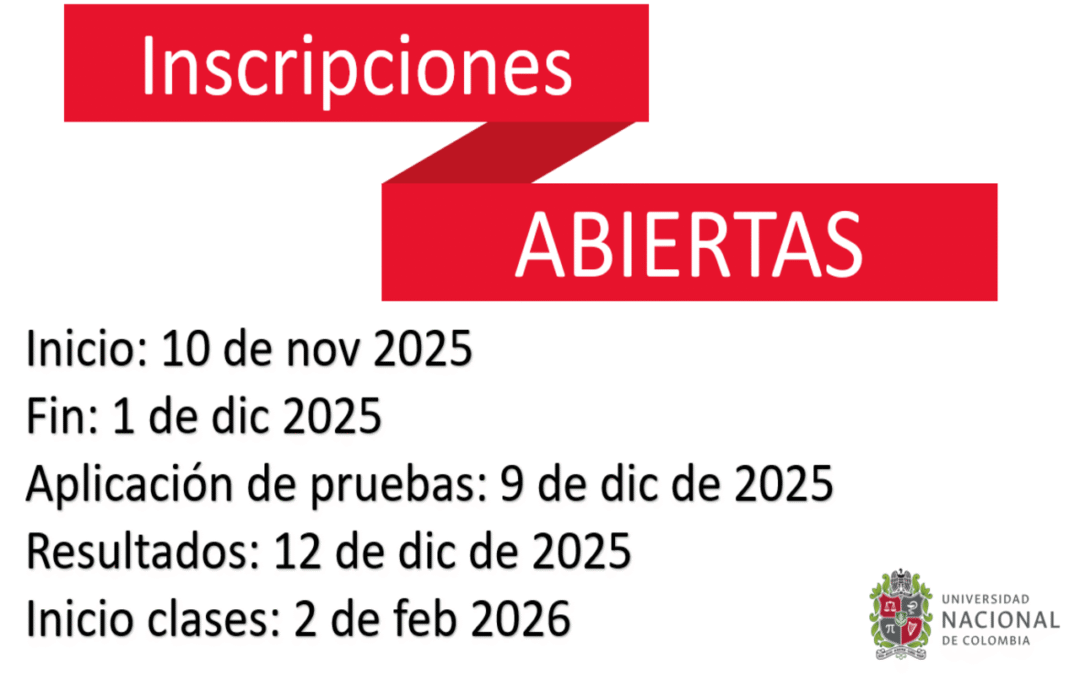 CONVOCATORIA PARA ESPECIALIZACIÓN Y MAESTRÍA EN ESTADÍSTICA – UNIVERSIDAD NACIONAL DE COLOMBIA SEDE MEDELLÍN – INSCRIPCIONES ABIERTAS